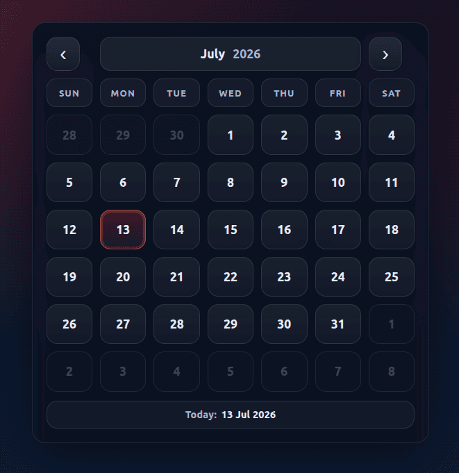 JavaScript Calendar with Reminders screenshot