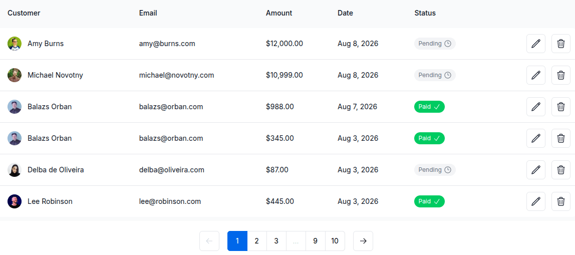 Next.js Dashboard screenshot