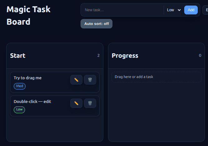 Magic Task Board screenshot