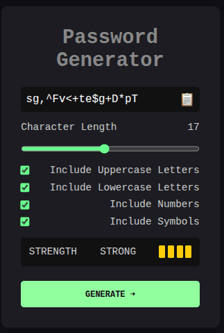 Password Generator screenshot