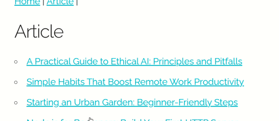 React Node Article Reader screenshot