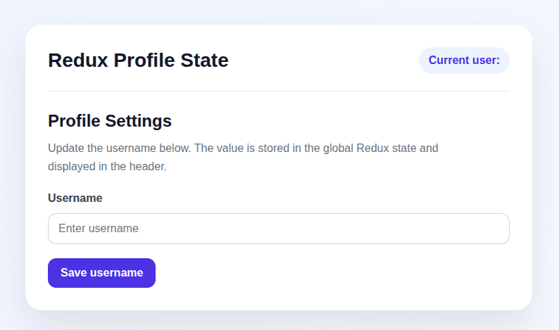 Redux Toolkit Profile State screenshot