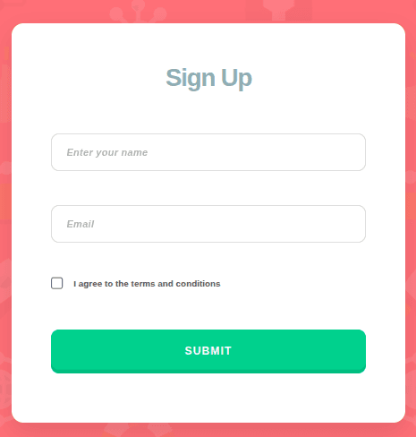 Sign Up Form React UseState screenshot