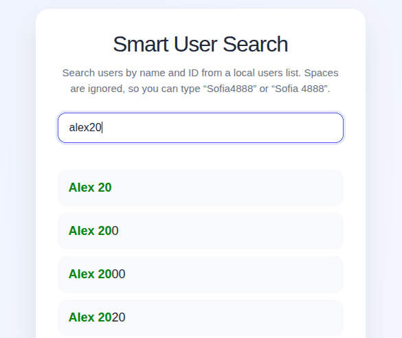 Smart User Search screenshot